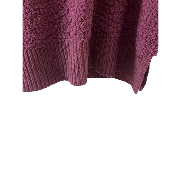 Zenana Premium Womens Hooded Popcorn Knit Sweater Large Plum Purple Polyester & - Picture 6 of 8